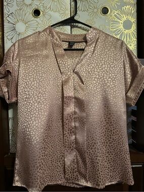 Rose Gold Satin Print Blouse